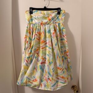 MAEVE BY Anthroologie Santa Luzia Kaleidoscope Sea Glass Strapless Dress sz 8